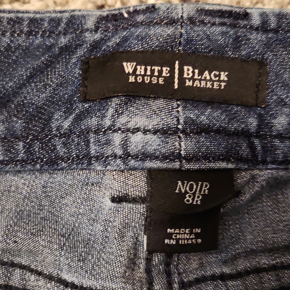 White House Black Market Dark Blue Flare Jeans - Picture 2 of 4